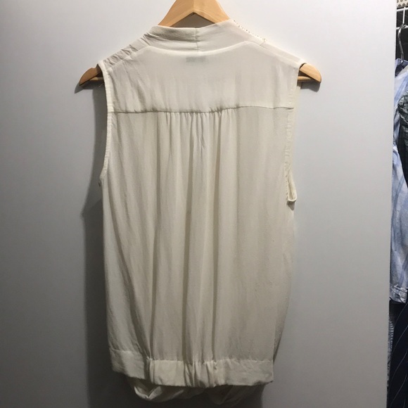 Cream with gold beading sleeveless top - Picture 2 of 4